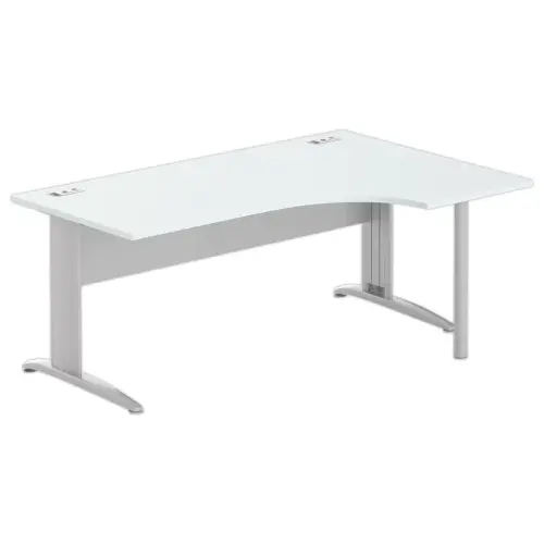 Bureau BUENOS AIRES compact retour &agrave; droite gris/alu, L180 photo du produit