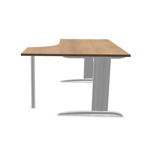 Bureau BUENOS AIRES compact retour &agrave; droite noyer/blanc, L180 photo du produit