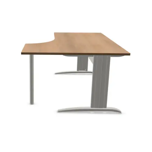 Bureau BUENOS AIRES compact retour à droite noyer/alu, L180 photo du produit