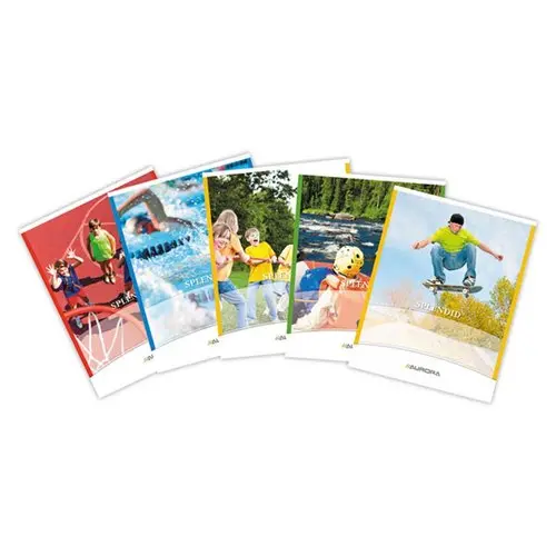 Cahier broch&eacute; AURORA A5 - 4x8 avec marge - 80g - 72 pages photo du produit