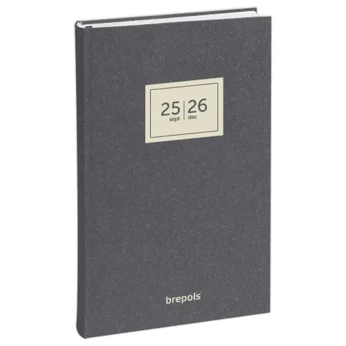 Agenda journalier  Essenz - 13,5 x 20,8 cm - Anthracite - Sept/Sept - BREPOLS photo du produit