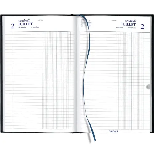 Agenda journalier banque 2 volumes - 17x27cm - Noir - Janvier à décembre - BREPOLS photo du produit