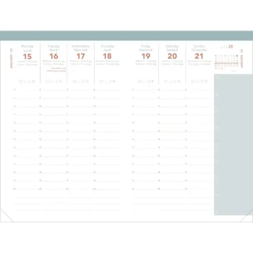Agenda semainier MINISTRE COLOR ML Ella - 16x24 cm - Noir- D&eacute;cembre &agrave; d&eacute;cembre - QUO VADIS photo du produit