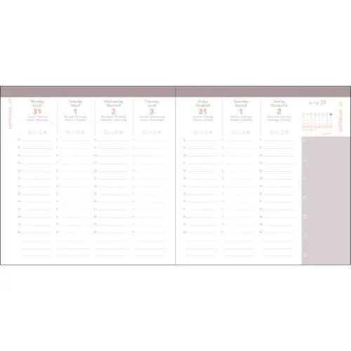 Agenda semainier EXECUTIF COLOR ML Pastel - 16x16 cm - Bleu- D&eacute;cembre &agrave; d&eacute;cembre - QUO VADIS photo du produit