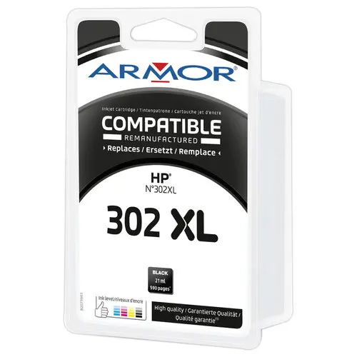 Cartouche d'encre ARMOR noire compatible HP 302XL - Cartouches jet d'encre  HP
