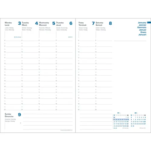 Agenda semainier PRESIDENT Recycl&eacute; ML Eunoia - 21x27 cm - Gris - Janvier &agrave; d&eacute;cembre - QUO VADIS photo du produit