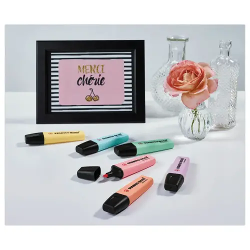 8 Surligneurs BOSS ORIGINAL Pastel - Pointe biseautée - Coloris assortis - STABILO photo du produit