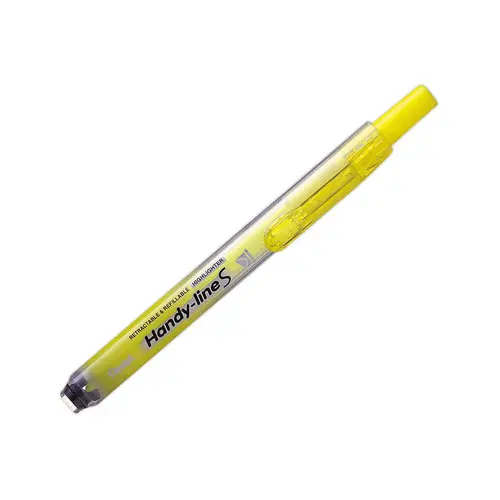 Surligneur r&eacute;tractable - pointe biseaut&eacute;e - jaune - Pentel photo du produit