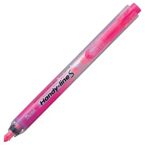 Surligneur r&eacute;tractable - pointe biseaut&eacute;e - rose - Pentel photo du produit