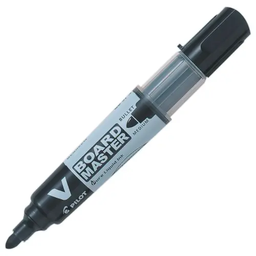 10 Marqueurs effaçables à sec pointe conique moyenne + 10 recharges - noir photo du produit