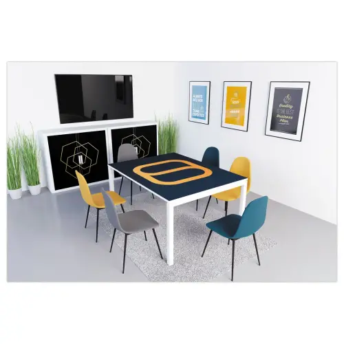 2 Chaises MUST H87 x P54 x L45 cm pied noir assise grise photo du produit