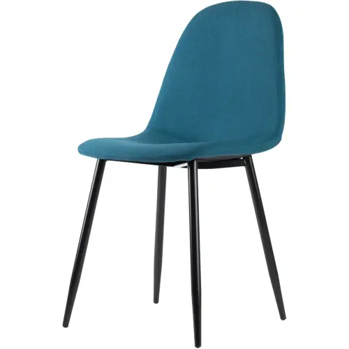 2 Chaises MUST H87 x P54 x L45 cm pied noir assise bleue mont&eacute;es photo du produit