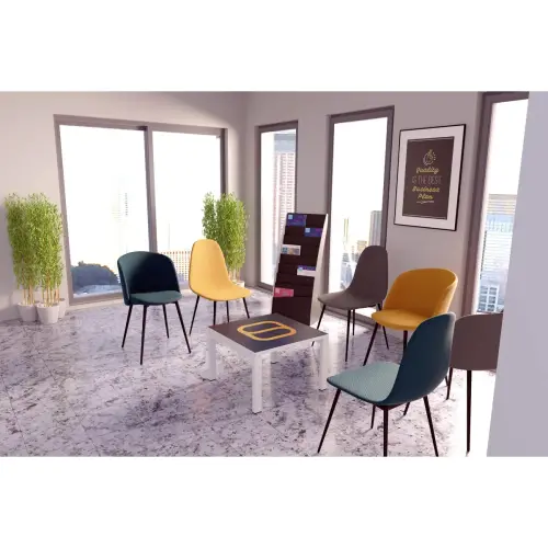 2 Chaises MUST H87 x P54 x L45 cm pied noir assise safran photo du produit