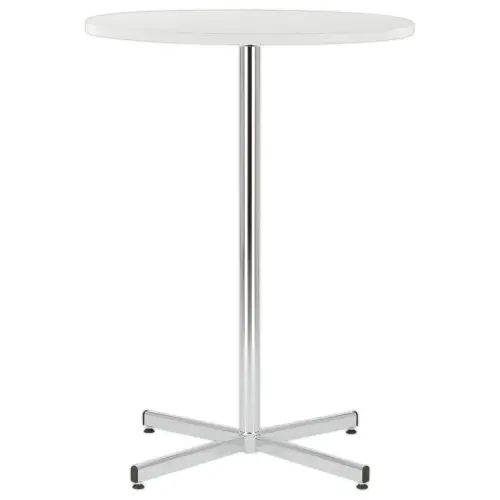 Table Cruzo H1100 Chrom&eacute;e  m&eacute;lamin&eacute; blanc &oslash; 600 x 25 mm mont&eacute;e photo du produit