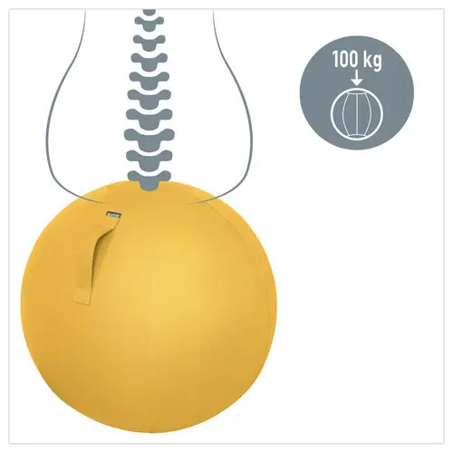 Ballon assise ergonomique Ergo Cosy Active - Diamètre 65 cm - Jaune - LEITZ photo du produit