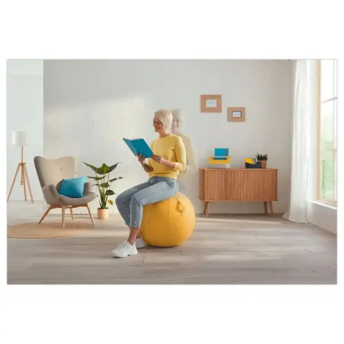 Ballon assise ergonomique Ergo Cosy Active - Diamètre 65 cm - Jaune - LEITZ photo du produit