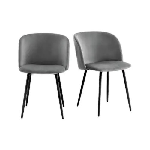 2 Fauteuils Must Pied noir assise grise mont&eacute;s photo du produit