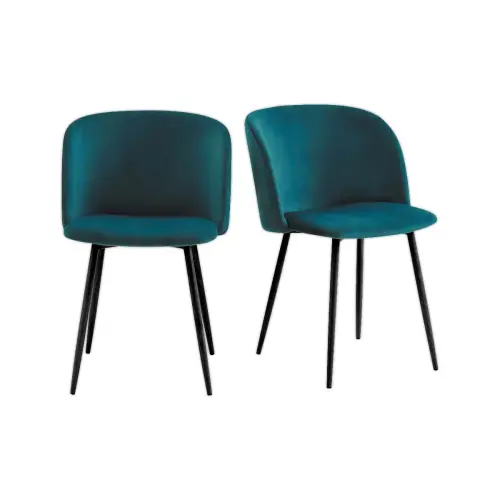 2 Fauteuils Must Pied noir assise bleue mont&eacute;s photo du produit