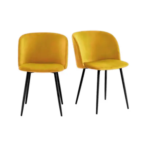 2 Fauteuils Must Pieds noirs assise jaune photo du produit