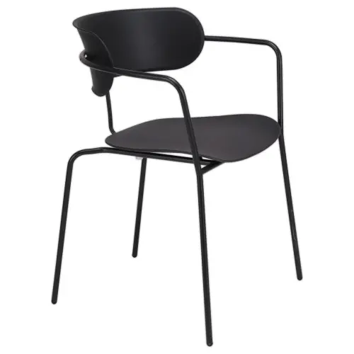 2 Chaises bistro pieds noirs assise noire photo du produit