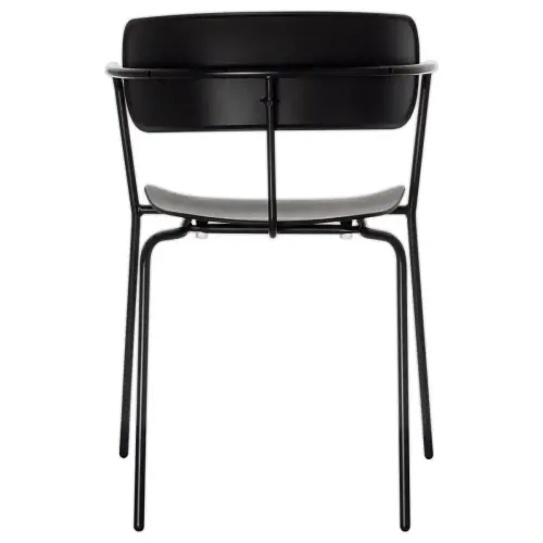 2 Chaises bistro pieds noirs assise noire photo du produit