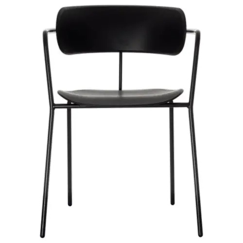 2 Chaises bistro pieds noirs assise noire photo du produit