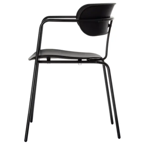 2 Chaises bistro pieds noirs assise noire photo du produit