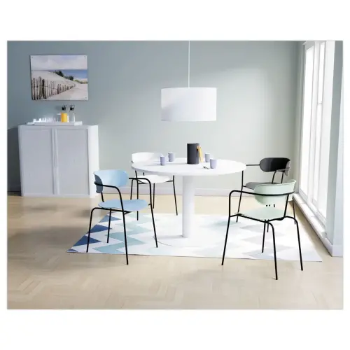 2 Chaises bistro pieds noirs assise noire photo du produit