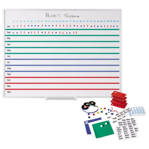 Planning magnétique Kanban - 120 x 90 cm - Cases 5 x 2,5 cm - BI OFFICE photo du produit