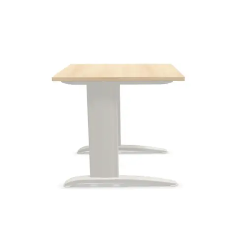 Table 80 x 80 acacia clair - pieds aluminium photo du produit