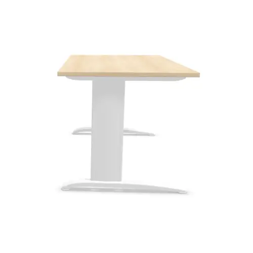 Bureau Buenos Aires - 160 x 80 cm - Plateau acacia clair et pieds blancs - Fiducial photo du produit