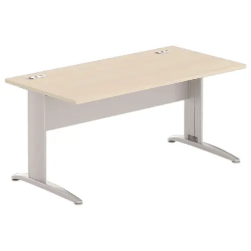 Bureau BUENOS AIRES - 160 x 80 cm - Acacia clair et pieds aluminium - Fiducial photo du produit