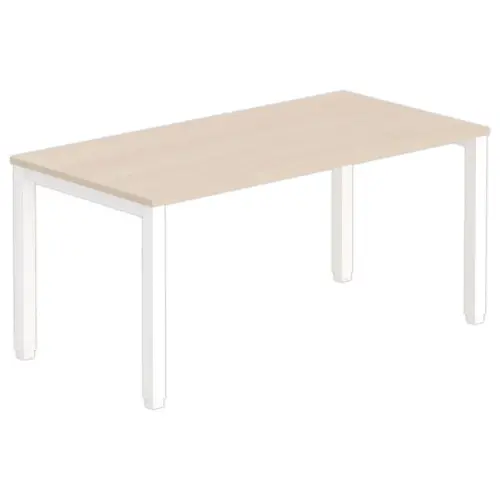 Bureau Bruxelles &ndash; 160 x 80 cm &ndash; Plateau acacia et pieds blancs - FIDUCIAL photo du produit
