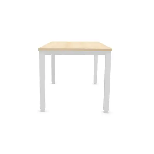 Bureau Bruxelles &ndash; 160 x 80 cm &ndash; Plateau acacia et pieds blancs - FIDUCIAL photo du produit