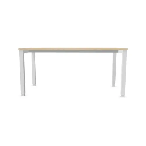 Bureau Bruxelles &ndash; 160 x 80 cm &ndash; Plateau acacia et pieds blancs - FIDUCIAL photo du produit