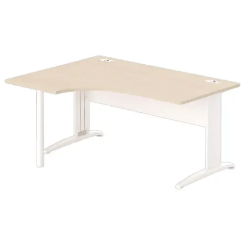 Bureau BUENOS AIRES compact retour à gauche acacia clair/blanc, L160 photo du produit