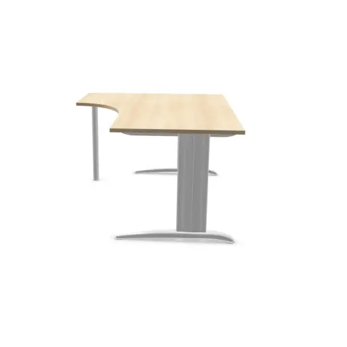 Bureau BUENOS AIRES compact retour à gauche acacia clair/blanc, L160 photo du produit