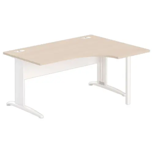 Bureau BUENOS AIRES compact retour à droite acacia/blanc, L160 photo du produit