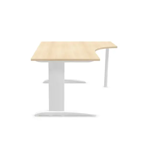 Bureau BUENOS AIRES compact retour à droite acacia/blanc, L160 photo du produit