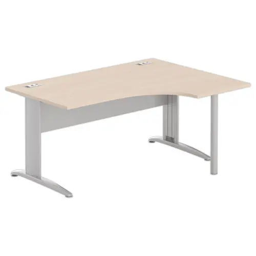 Bureau BUENOS AIRES compact retour à droite acacia/alu, L160 photo du produit