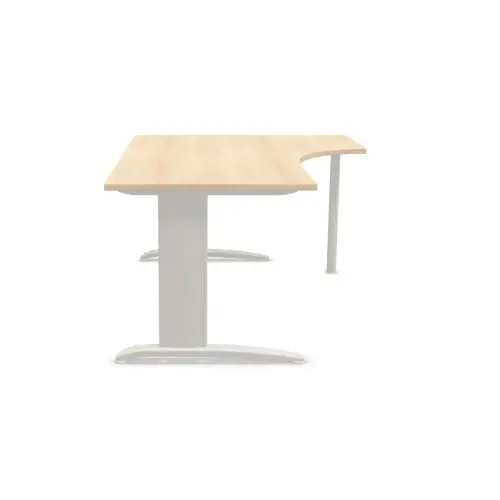 Bureau BUENOS AIRES compact retour &agrave; droite acacia/alu, L160 photo du produit