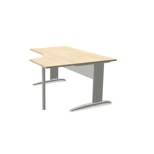 Bureau BUENOS AIRES compact retour &agrave; droite acacia/alu, L160 photo du produit