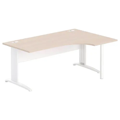 Bureau BUENOS AIRES compact retour à droite acacia/blanc, L180 photo du produit