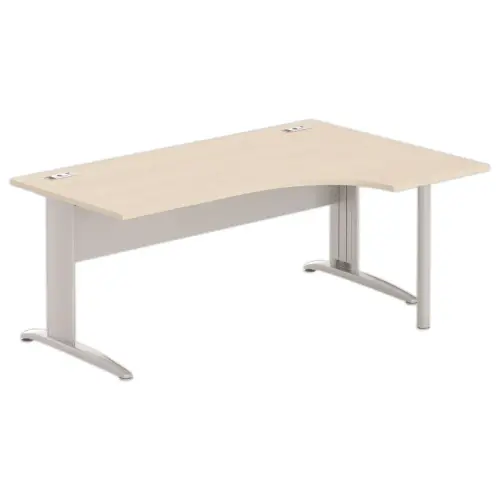 Bureau BUENOS AIRES compact retour &agrave; droite acacia/alu, L180 photo du produit
