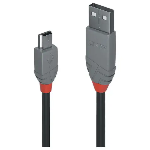 Câble USB Anthra Line 2.0 - Type A vers Mini-B - 1m - Lindy photo du produit