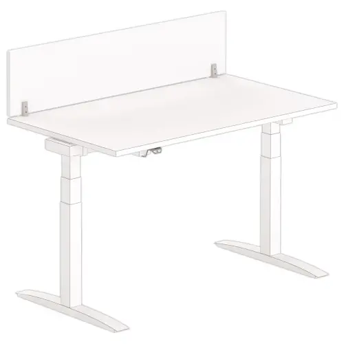 Cloisonnette pour bureau L. 140 blanc/alu photo du produit