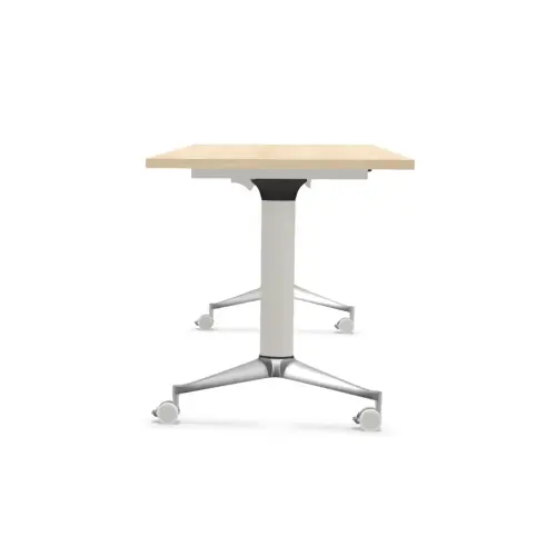 Table rabattable - 120 x 70 cm - Acacia clair et aluminium photo du produit
