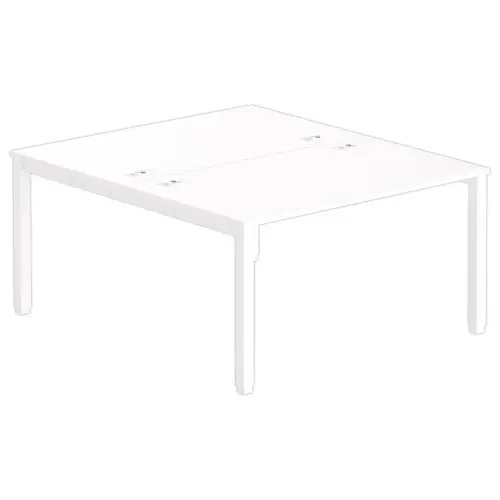 Bureau vis à vis 4 pieds 140 X 160 X 74 blanc/blanc photo du produit