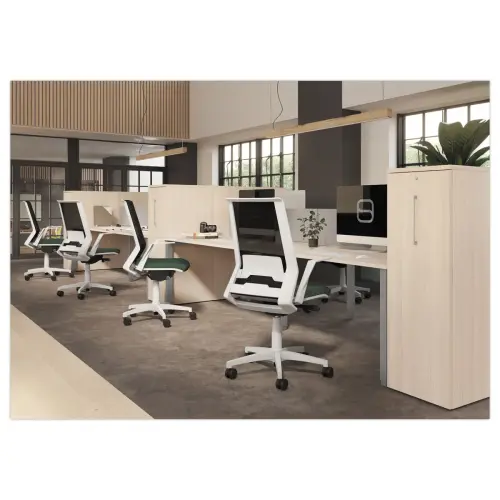 Bureau vis à vis 4 pieds 140 X 160 X 74 blanc/blanc photo du produit