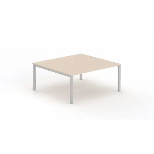 Bureau vis &agrave; vis 4 pieds 140 X 160 X 74 acacia/alu photo du produit